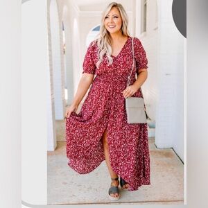 Floral Red Maxi Dress